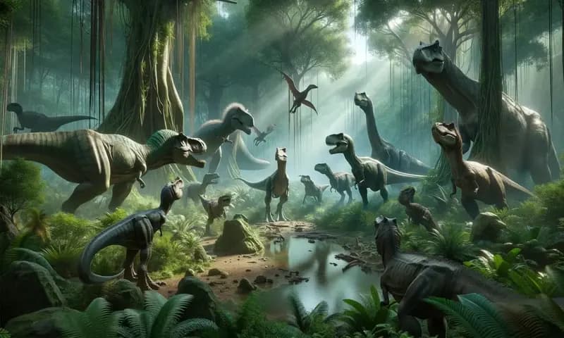 Ilustrasi jenis-jenis dinosaurus yang hidup di zaman Prasejarah (Foto: Parboaboa/Ratni)