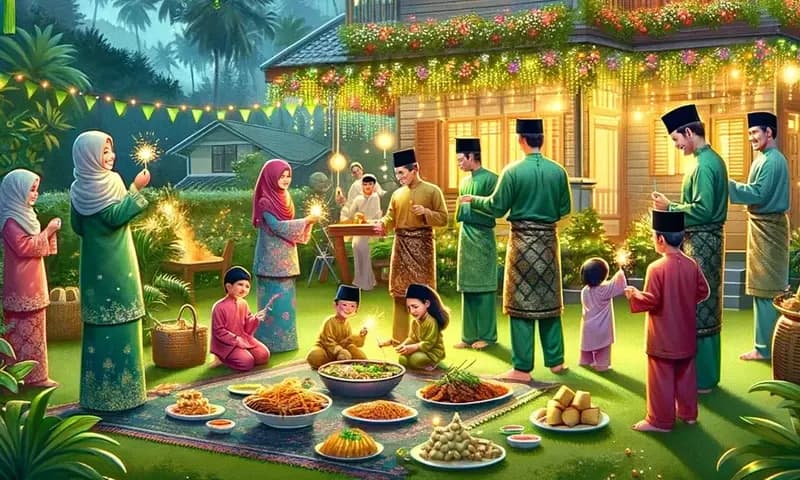 Ilustrasi berkumpul bersama keluarga saat Idulfitri (Foto: PARBOABOA/Beby Nitani)