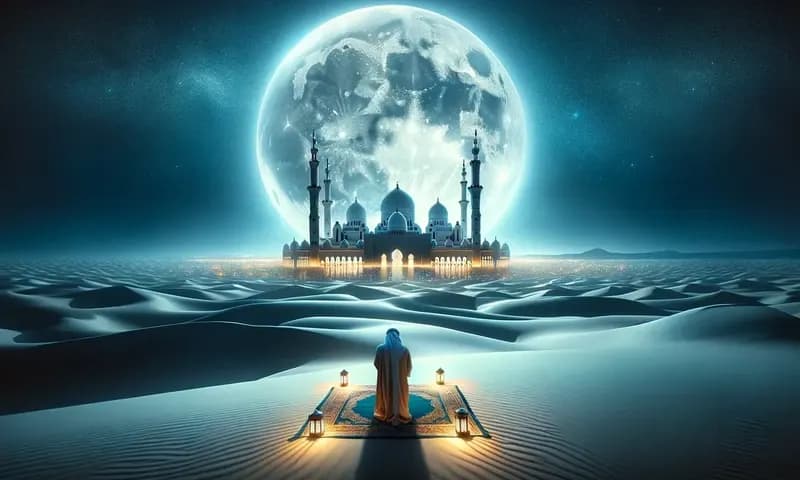 Ilustrasi Malam Lailatul Qadar (Foto: PARBOABOA/Beby Nitani)