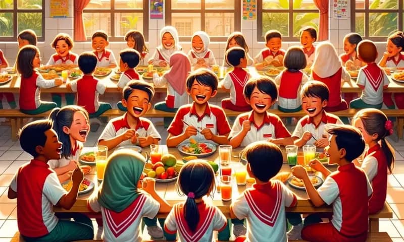 Ilustrasi Makan Siang Gratis Siswa/Siswi. (Foto: PARBOABOA/Rian)